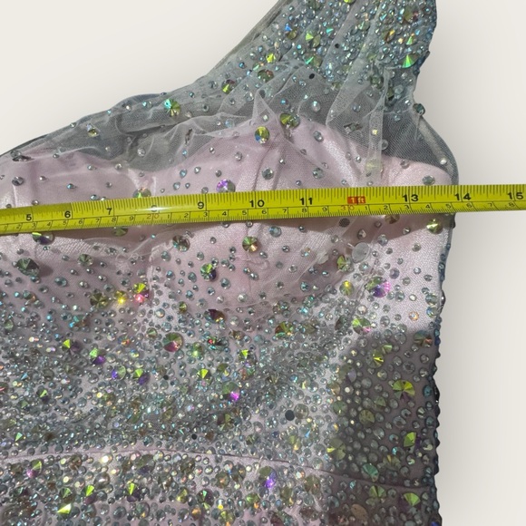 Tony Bowls Le Gala Style Gown Pink Prom Pageant Formal Dress Gems Shiny Fairy 2 - Picture 8 of 16